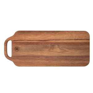 Houten borrelplank met afgeronde hoeken en een handvat